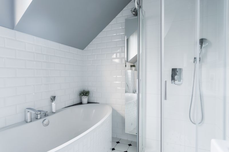 Contemporary Shower with Large Format Tiles